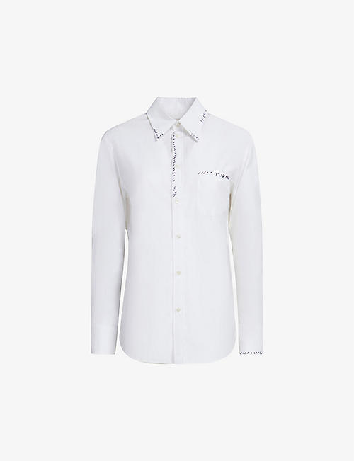 MARNI: Brand-print patch-pocket cotton shirt