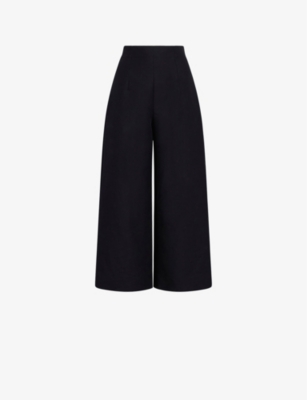 MARNI: Cropped wide-leg high-rise cotton trousers