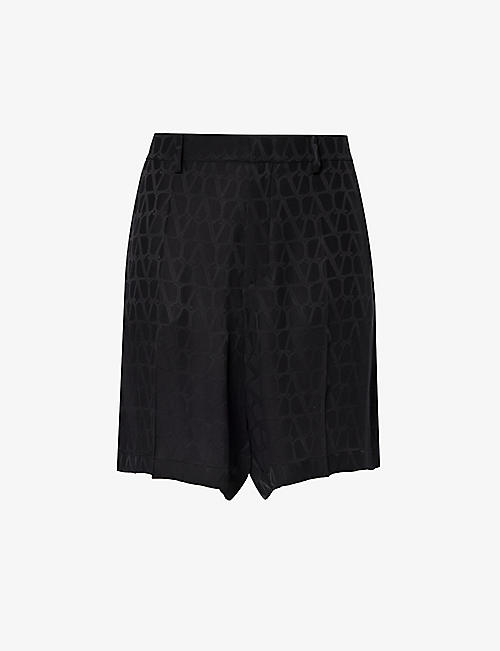 VALENTINO GARAVANI: VLOGO jacquard-pattern silk shorts