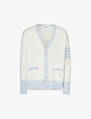 THOM BROWNE: Hector Icon four-bar cotton-knit cardigan