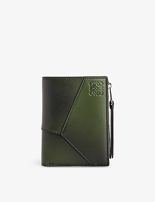 LOEWE: Puzzle brand-debossed leather zip wallet