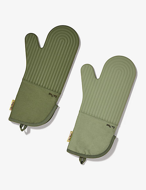 OUR PLACE: Hot Mitts cotton-twill and silicone oven gloves set of two