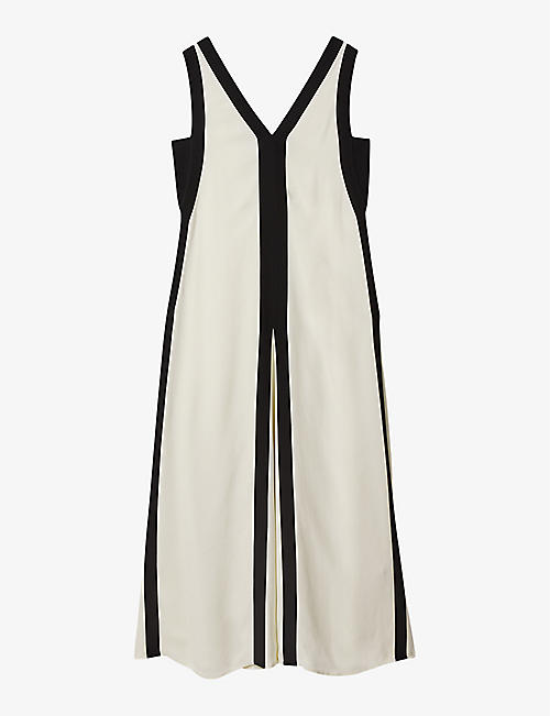 REISS: Rae colour-block relaxed-fit woven maxi dress