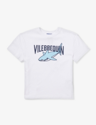 VILEBREQUIN: Shark logo-embellished cotton swim T-shirt 4-14 years
