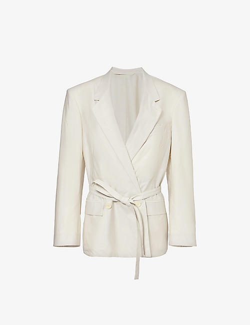 LEMAIRE: Tailored double-breasted cotton and silk-blend jacket