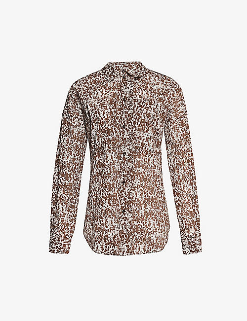 LEMAIRE: Abstract-print long-sleeved cotton shirt