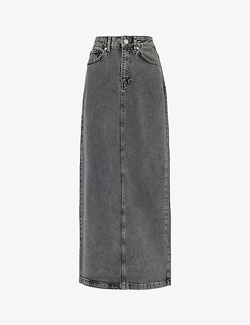 4TH & RECKLESS: Maxine high-rise denim maxi skirt