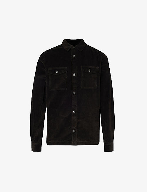 BARBOUR: Collared corduroy-texture stretch-cotton shirt