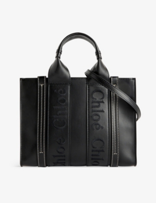 CHLOE: Woody small leather tote bag