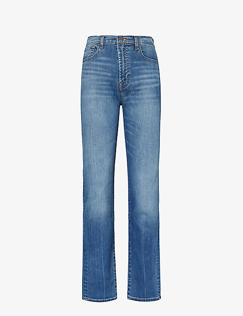 7 FOR ALL MANKIND: Easy Slim straight-leg mid-rise stretch-denim jeans