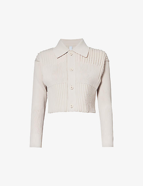 CFCL: Fluted recycled-polyester knitted cardigan
