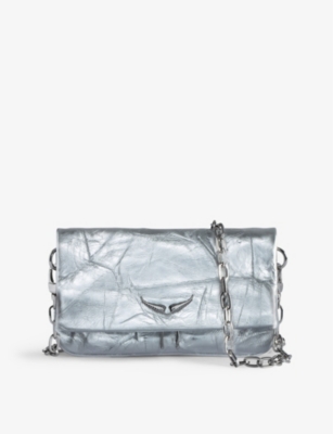 ZADIG&VOLTAIRE: Rock branded-charm nano leather clutch bag