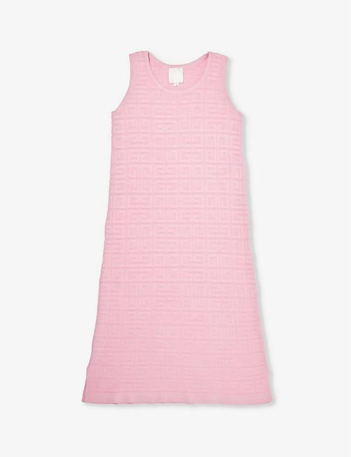 GIVENCHY: Logo-print round-neck knitted dress 8-12 years