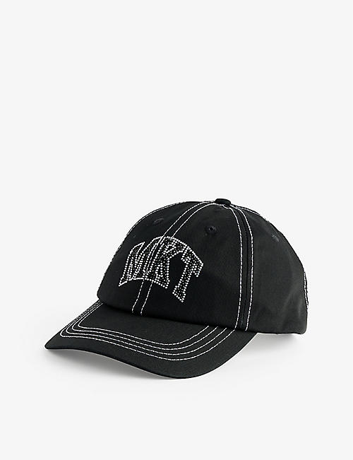 MARKET: Branded rhinestone-embellished cotton-twill trucker cap