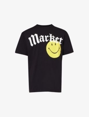 MARKET: MARKET x Smiley Gothic logo-print cotton-jersey T-shirt