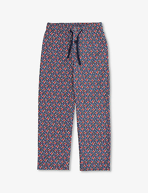 CARAMEL: Ficus floral-print elasticated-waist cotton trousers 3-8 years
