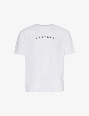 CASTORE: Brand-print panelled stretch-woven T-shirt