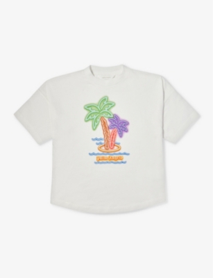 PALM ANGELS: Neon Palm graphic-print cotton-jersey T-shirt 4-12 years