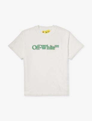 OFF-WHITE C/O VIRGIL ABLOH: Big Bookish-logo short-sleeves cotton-jersey T-shirt 4-12 years