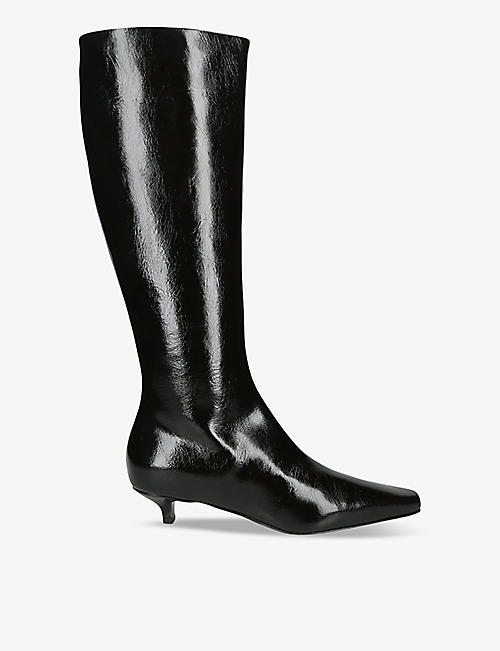 TOTEME: Slim knee-high leather heeled boots