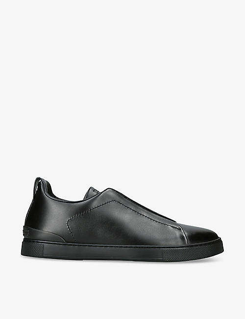 ZEGNA: Triple Stitch leather low-top trainers