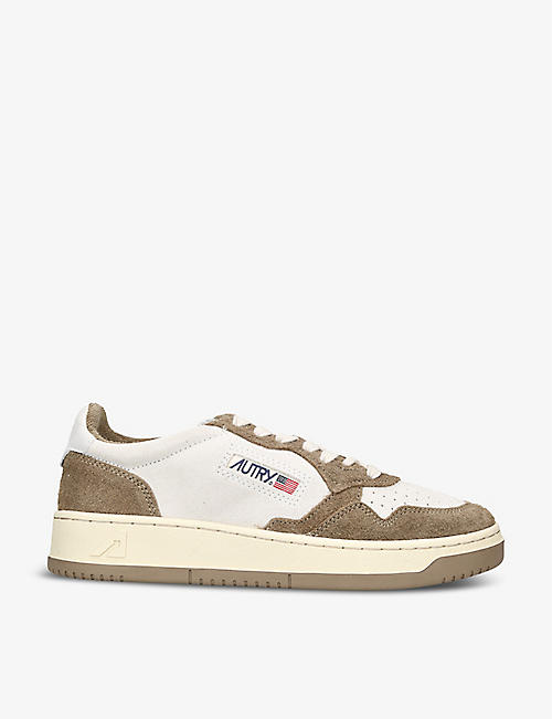 AUTRY: Medalist brand-tab leather low-top trainers