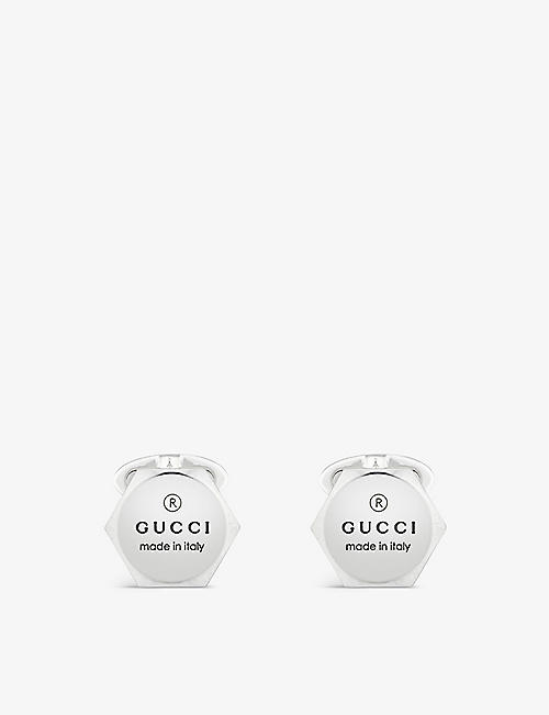 GUCCI: Trademark sterling silver earrings