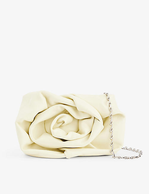 BURBERRY: Rose grained-leather clutch bag