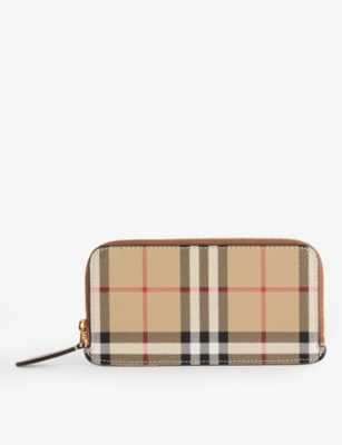 BURBERRY: Somerset checked faux-leather wallet