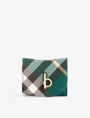 BURBERRY: Rocking check-pattern wool-blend wallet