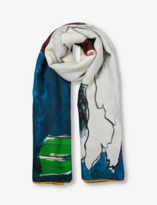 BURBERRY: Duck cashmere and silk-blend scarf