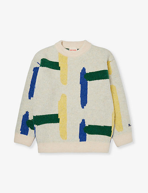 BOBO CHOSES: Graphic-motif long-sleeve knitted jumper 4-13 years