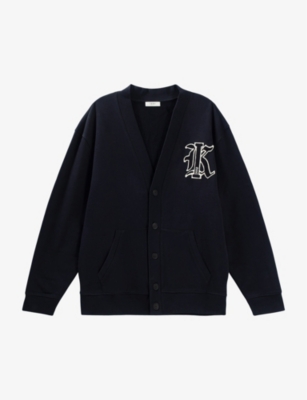 IKKS: Logo-embroidered long-sleeve cotton-jersey cardigan