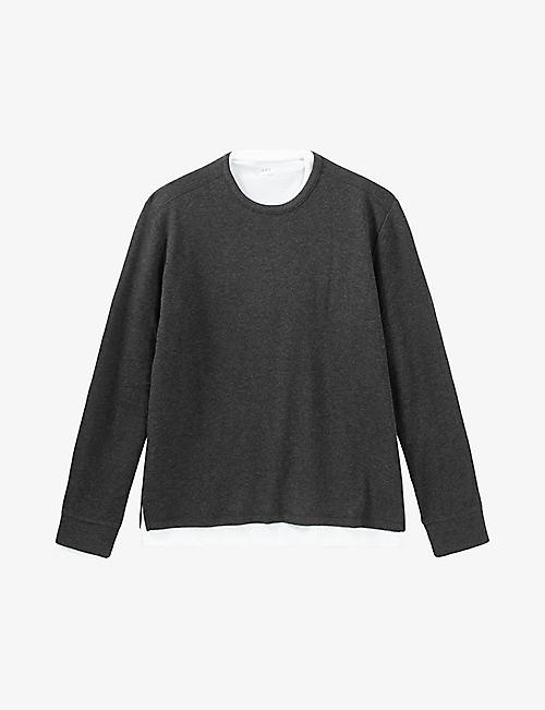 IKKS: Crew-neck two-in-one cotton-jersey T-shirt
