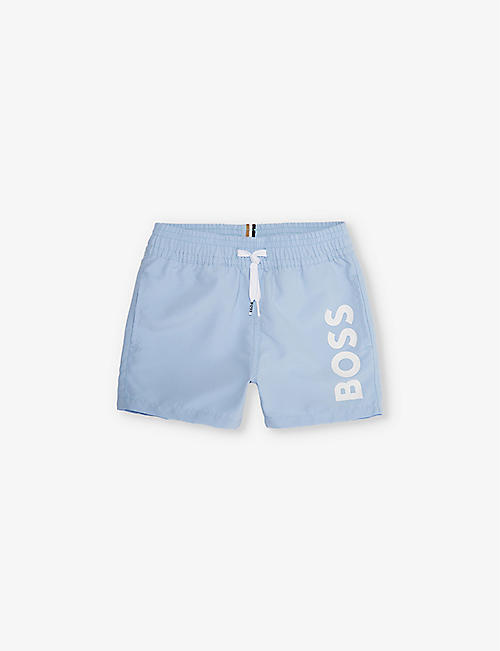 BOSS: Logo-print elasticated-waistband swim shorts 6-36 months