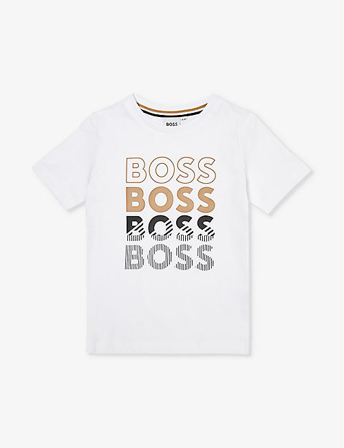 BOSS: Logo-print relaxed-fit cotton-jersey T-shirt 4-16 years