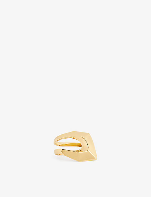 ALEXANDER MCQUEEN: Double gold-toned brass ring
