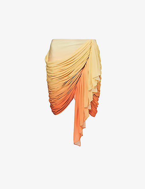 JOHANNES WARNKE: Tendu asymmetric-hem woven mini skirt