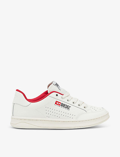 DIESEL: S-Athene logo-patch low-top leather trainers