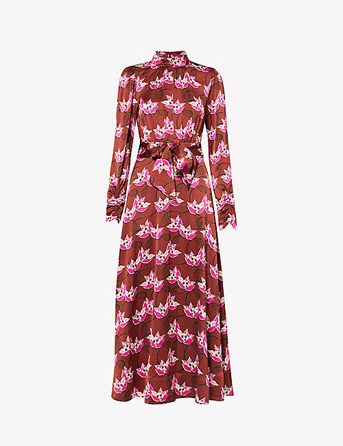 ME AND EM: Graphic-print stretch-recycled polyester maxi dress