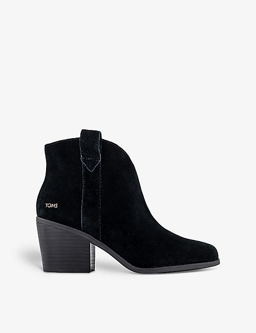 TOMS: Constance Western pull-tab suede heeled boots