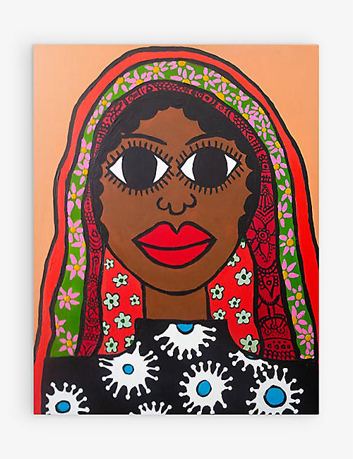 GLASSETTE: Kenya Josiah Pretty Woman recycled-paper print 42cm x 30cm