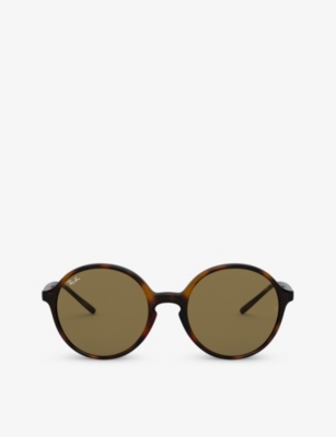 RAY-BAN: RB4304 round-frame tortoiseshell acetate sunglasses