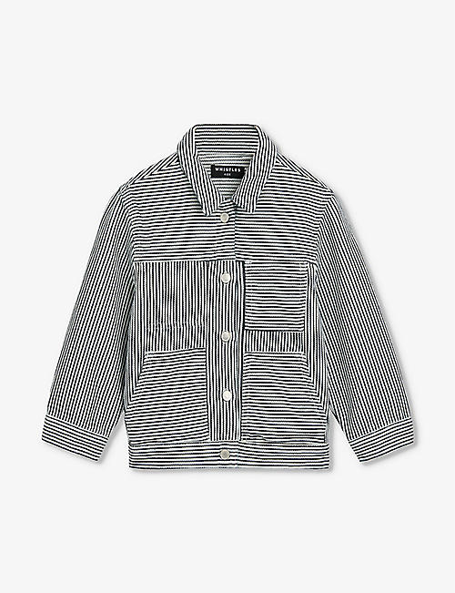 WHISTLES: Striped chest-pocket cotton jacket 3-12 years