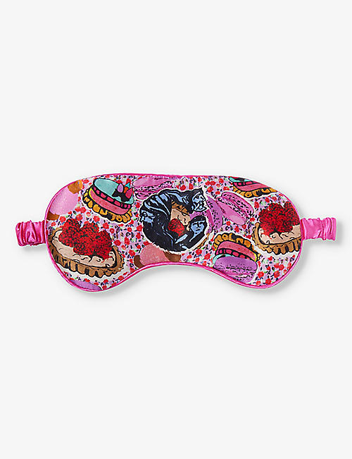 JESSICA RUSSELL: C For Cake patterned silk sleep mask