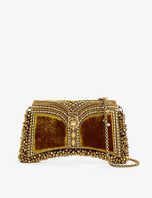 MAE CASSIDY: Zeenat gold-toned iron clutch bag
