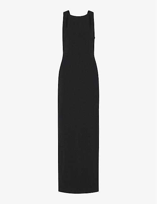WHISTLES: Tie-back high-neck stretch-jersey maxi dress