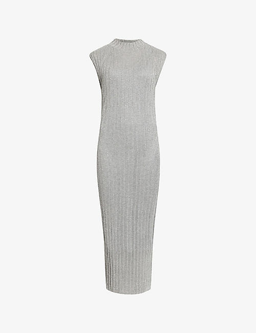 ALLSAINTS: Patrice slim-fit high-neck knitted midi dress