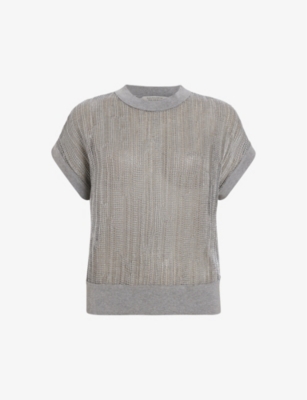 ALLSAINTS: Giana round-neck short-sleeves organic-cotton tank