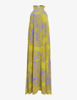 ALLSAINTS: Kura graphic-print cotton maxi dress